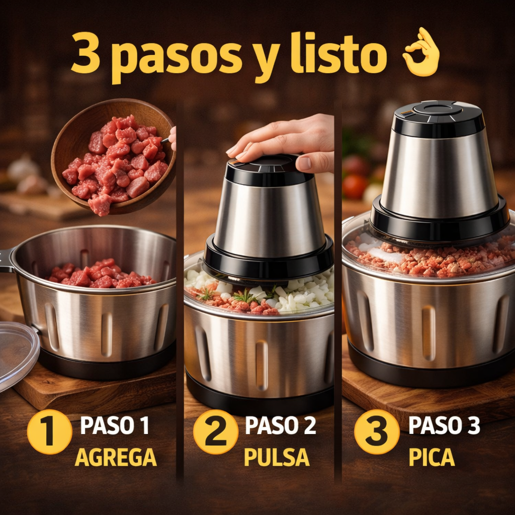 TurboChop™ — Picador Eléctrico de Alta Potencia para Preparar tus Alimentos en Segundos