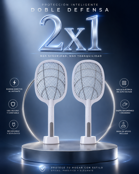 VOLTARIS™ | Raqueta Eléctrica 2 en 1 Mata Mosquitos ⚡