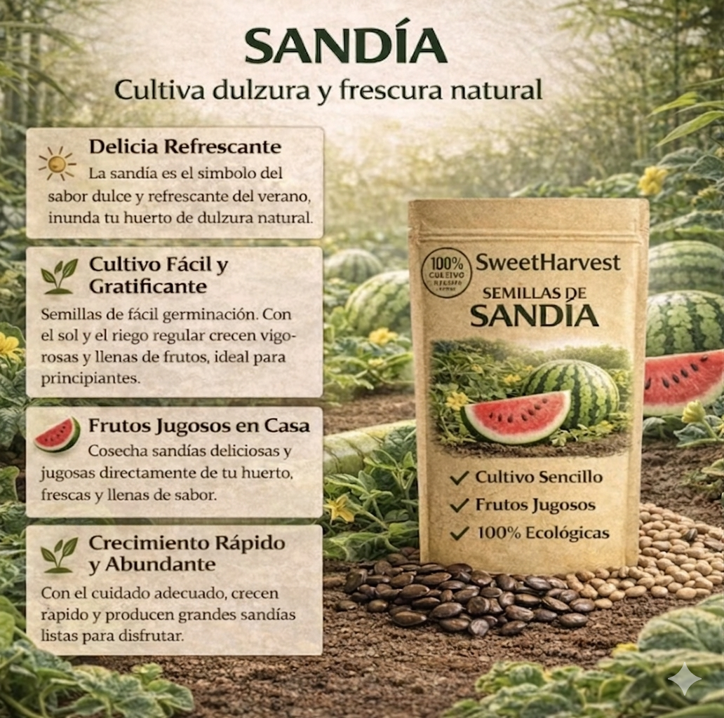🍉 SweetHarvest™ - Semillas PREMIUM de Sandía Dulce 🍉 (2x1)