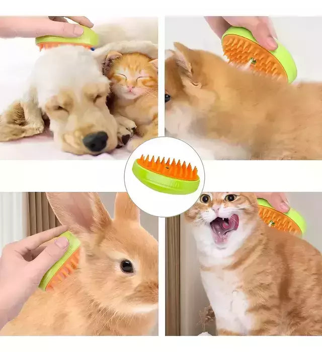 PawSpa™ — Cepillo de Vapor 3 en 1 para Mascotas con Limpieza Profunda y Efecto Relajante